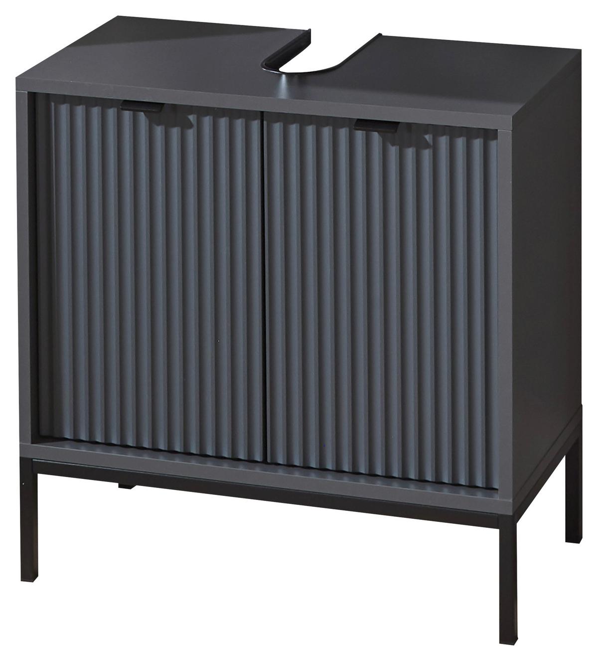 SZAFKA POD UMYWALKĘ LUCERA - antracytowy/szary, Modern, materiał drewnopochodny/tworzywo sztuczne (60/60/32cm) - MID.YOU