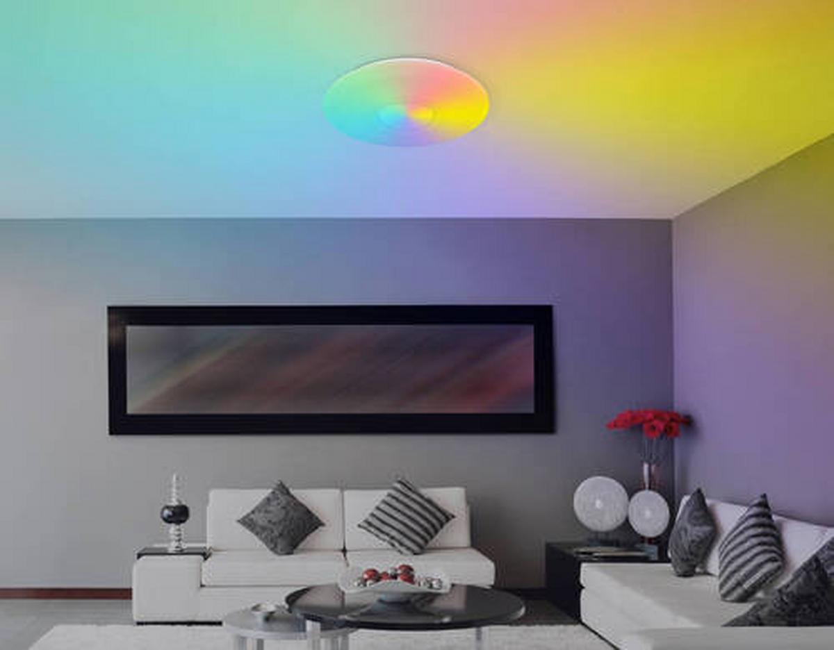 LED-Deckenleuchte Sully in Weiß/Opal max. 40 Watt - Klar/Opal, Design, Glas/Kunststoff (48,5/7,2cm) - Globo