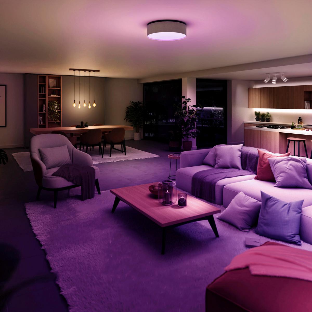 LAMPA SUFITOWA LED TINT MALEA SAND - kolor piaskowy, Design, tkanina (40cm) - Tint