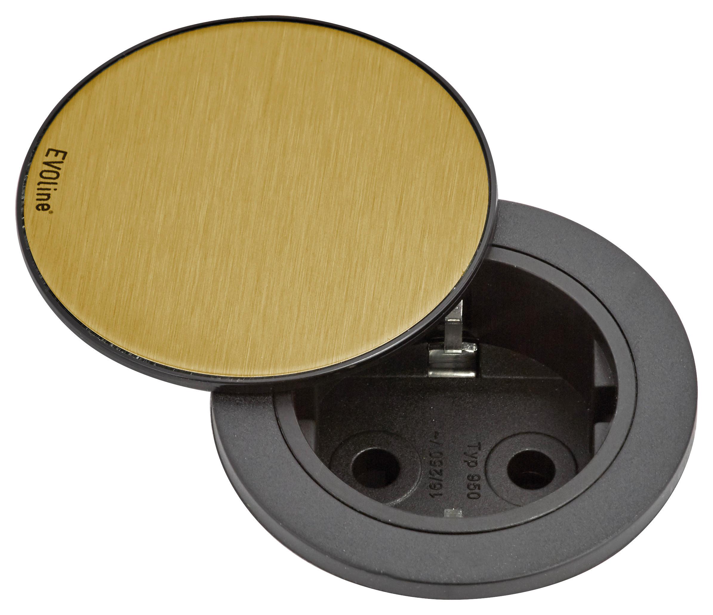 Steckdosenelement 417461 Schwarz/Messing - Messingfarben/Schwarz, Kunststoff (16,5/7,4cm) - Vogt