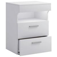 Nachtkästchen Slepal L Weiß - Silberfarben/Schwarz, MODERN, Holzwerkstoff/Kunststoff (45/61/39cm) - MID.YOU