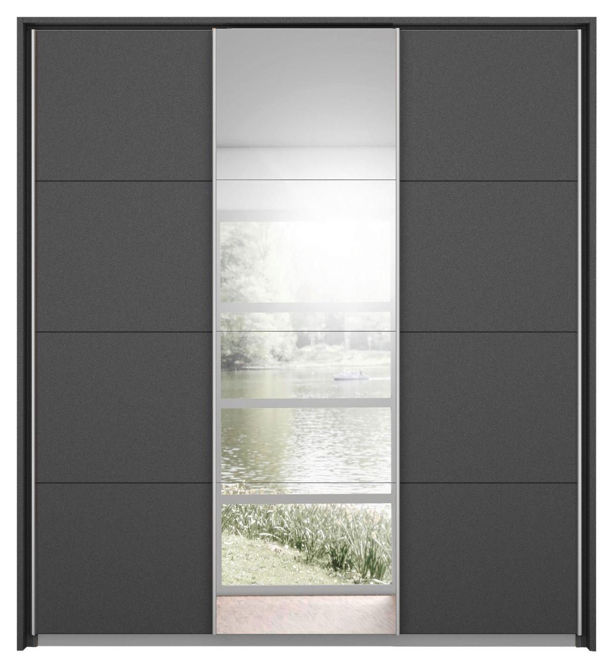 Dulap cu uși culisante MIAMI - gri, Modern, material pe bază de lemn (203/229/62cm)