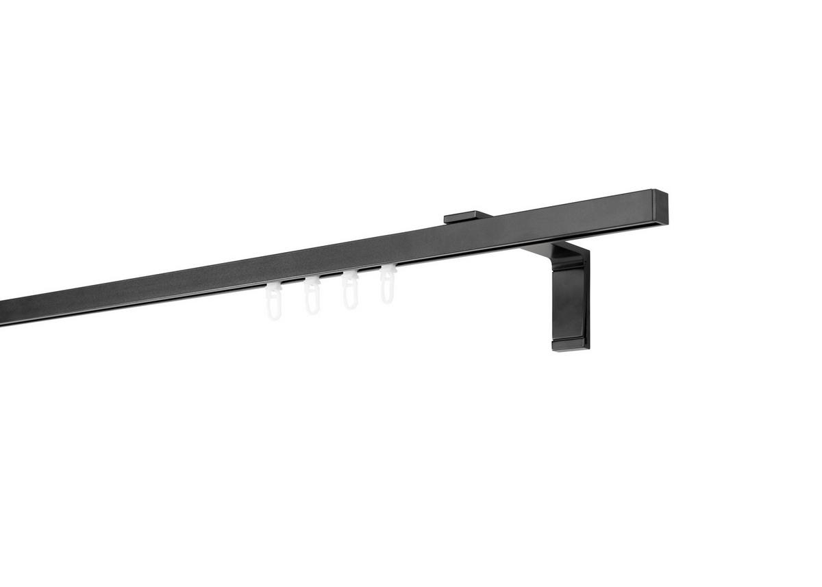 Vorhangschiene Style aus Metall ca. 160cm - Schwarz, Metall (160cm) - Premium Living