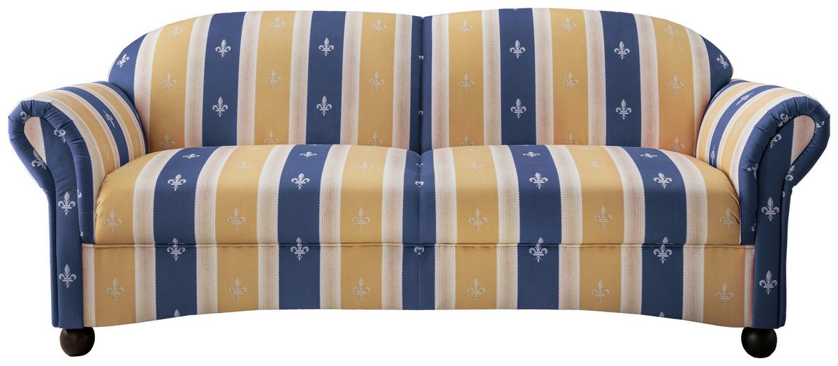 Sitzgarnitur Torello Blau Mikrofaser - Blau/Wengefarben, KONVENTIONELL, Holz/Textil (439/84/80cm) - Livetastic