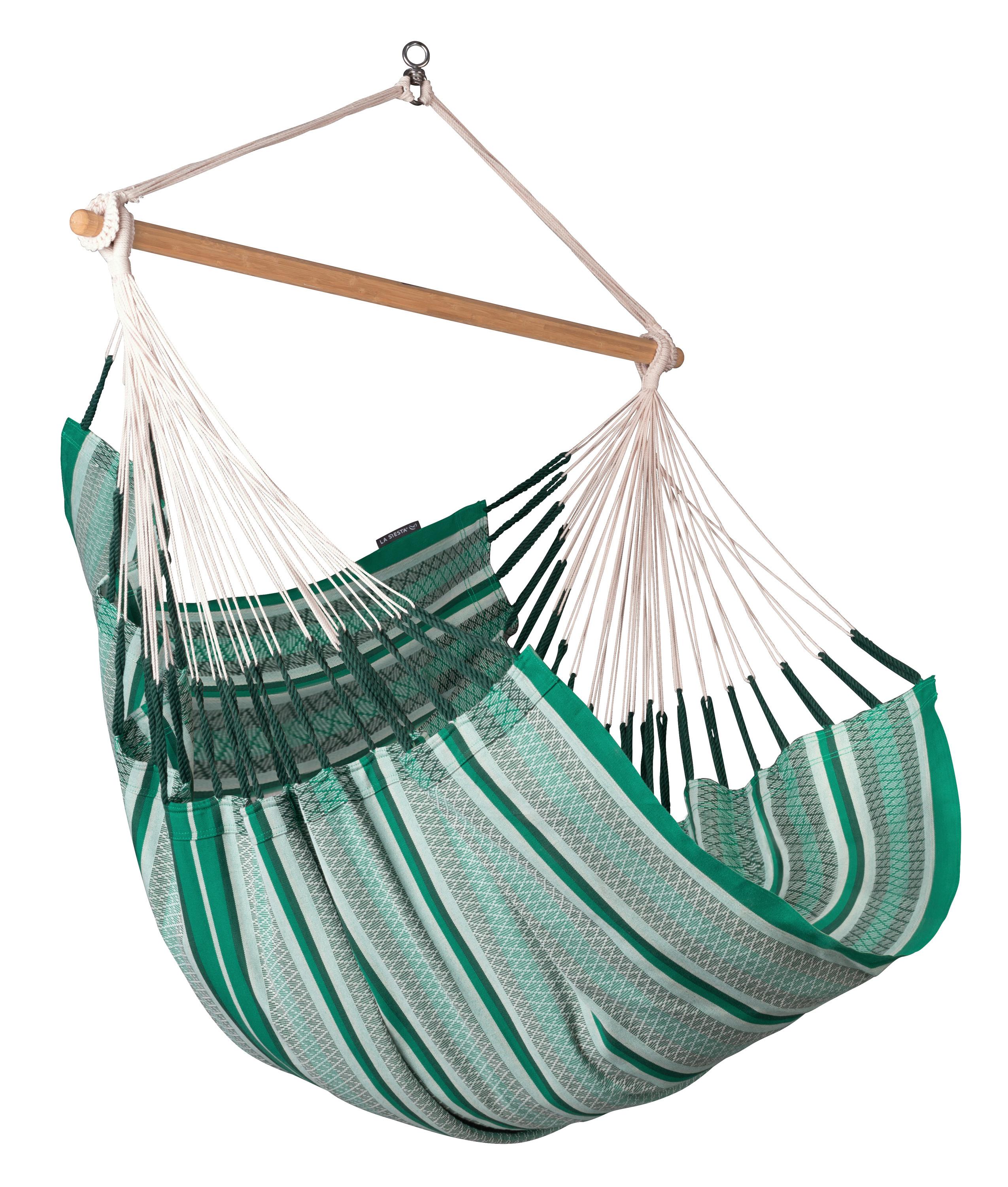 Hängesessel Comfort Hammock Chair Grün - Waldgrün/Dunkelgrün, KONVENTIONELL, Holz/Textil (110/160/180cm) - La Siesta