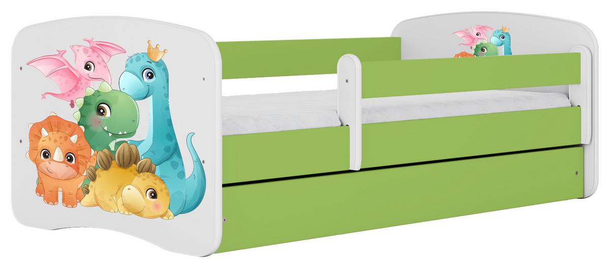 Otroška Postelja Babydreams, Bela, Zelena, 80x160cm - zelena/bela, Moderno, tekstil/leseni material (80/160cm) - MID.YOU