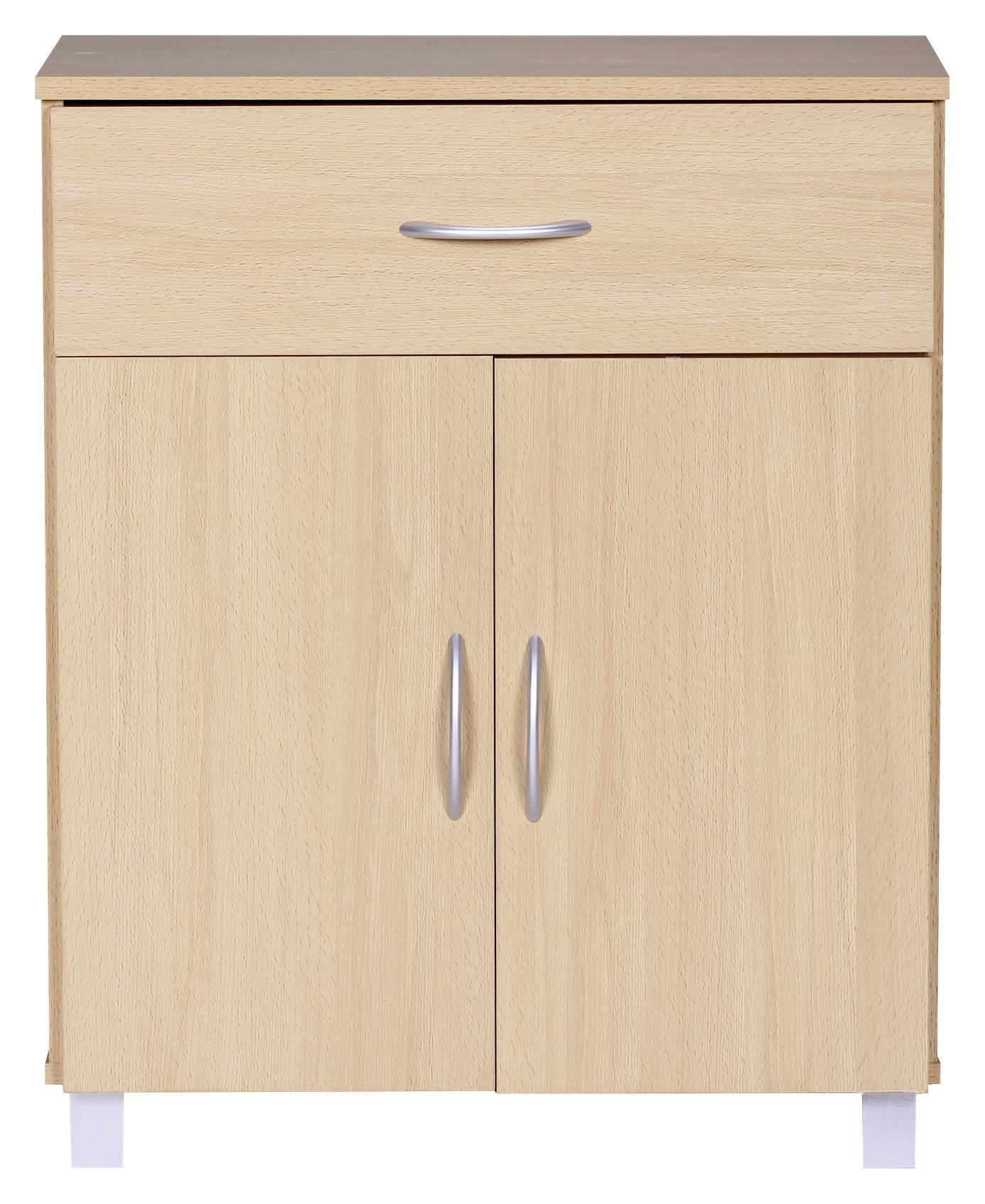 Komoda Kommode - siva/barve bukve, Konvencionalno, umetna masa/leseni material (60/75/30cm) - MID.YOU