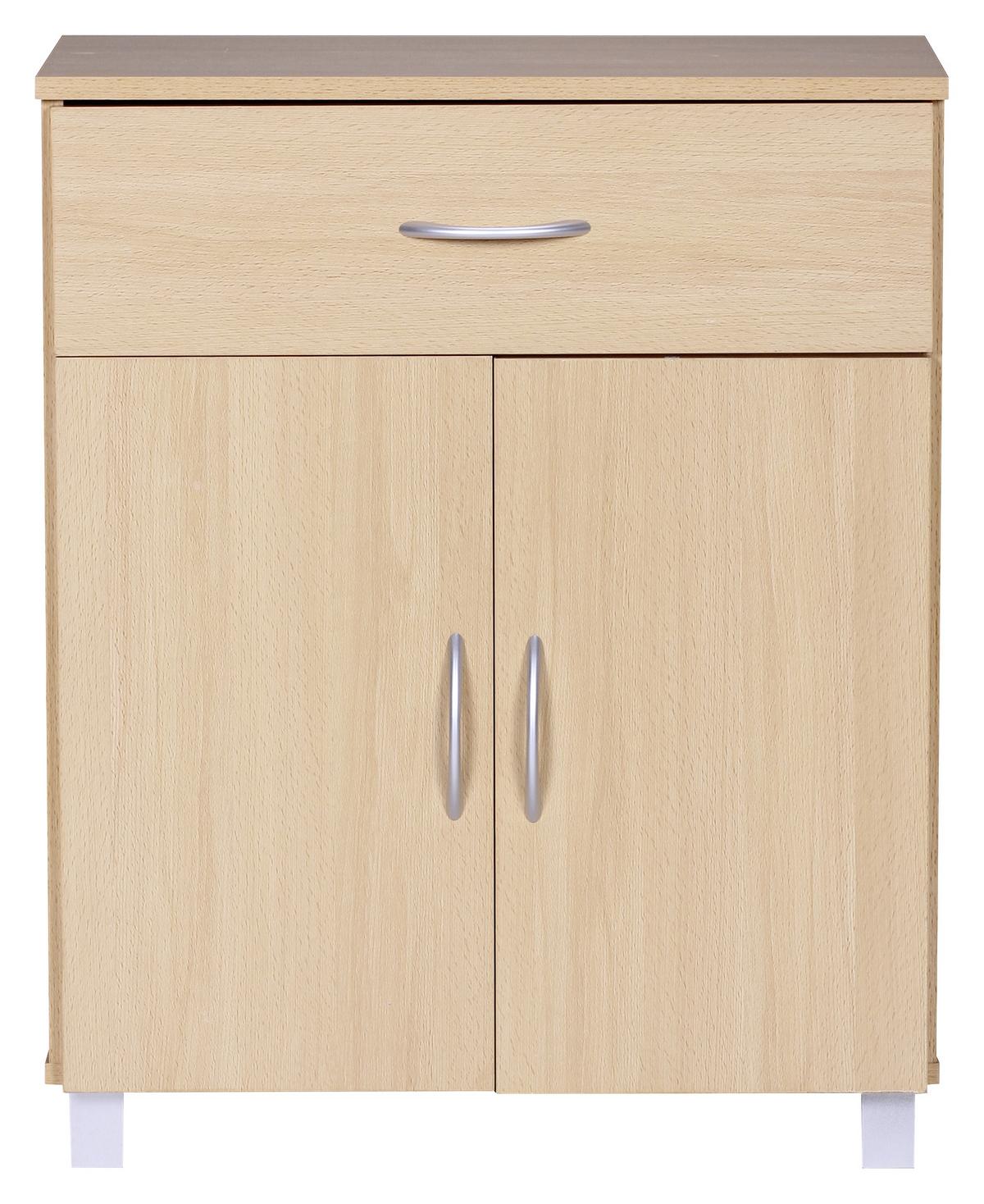 Kommode ca. 60x75x30 cm Buchefarben - Buchefarben/Grau, KONVENTIONELL, Holzwerkstoff/Kunststoff (60/75/30cm) - MID.YOU
