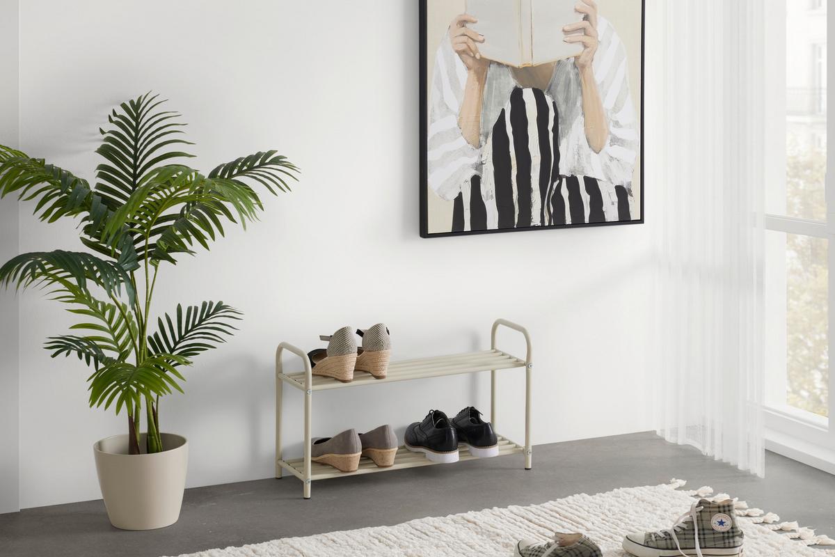 Schuhregal Max Kaschmir - Kaschmir/Schwarz, Modern, Kunststoff/Metall (60/34/23cm) - Mömax