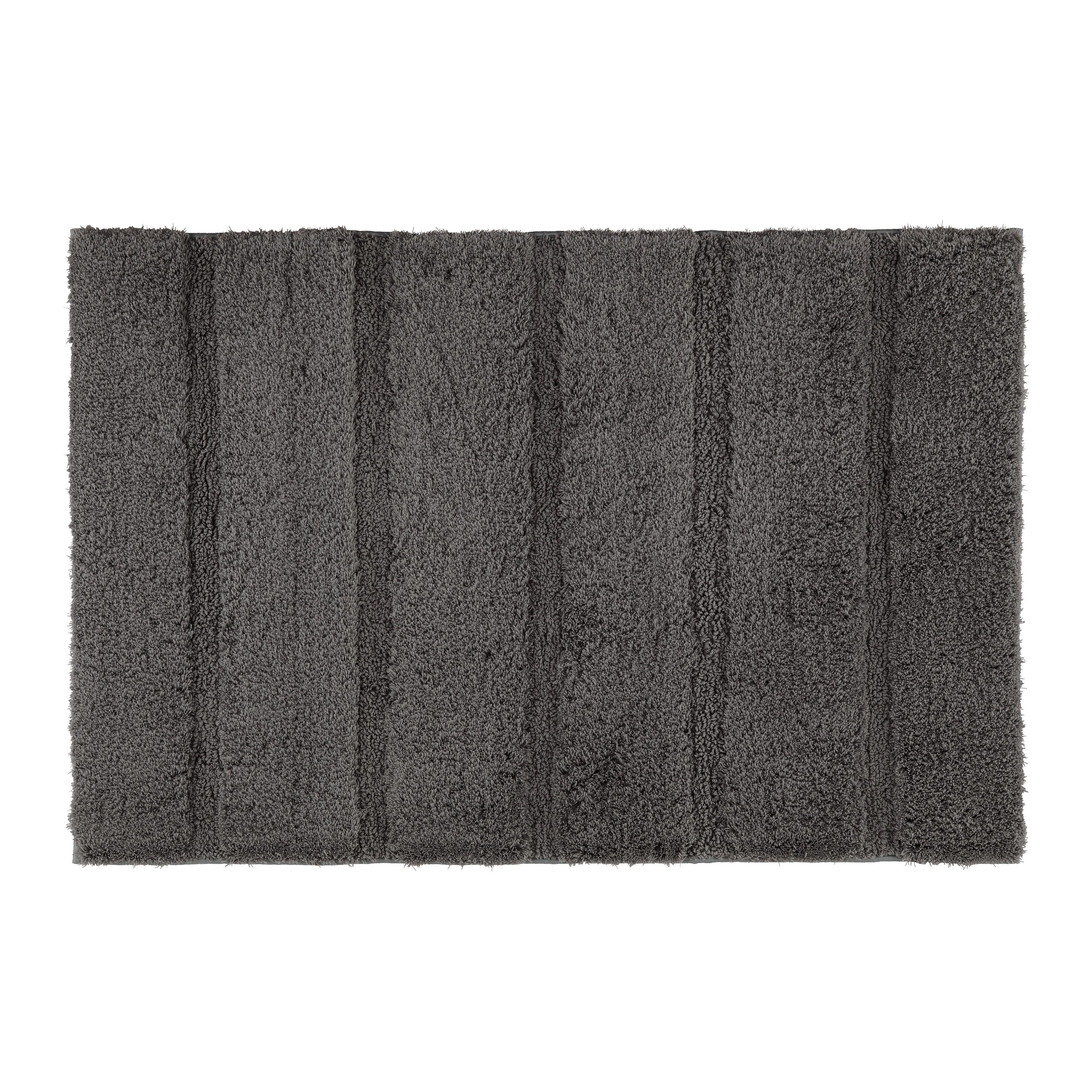 Badematte Stripe in Anthrazit ca. 60x90cm - Anthrazit, Modern, Textil (60/90cm) - Modern Living