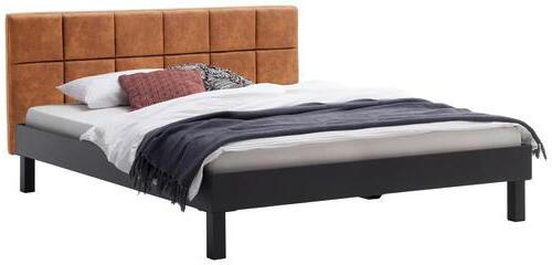 Metallbett ca. 160x200cm - Anthrazit/Kupferfarben, Konventionell, Textil/Metall (160/200cm) - Mömax