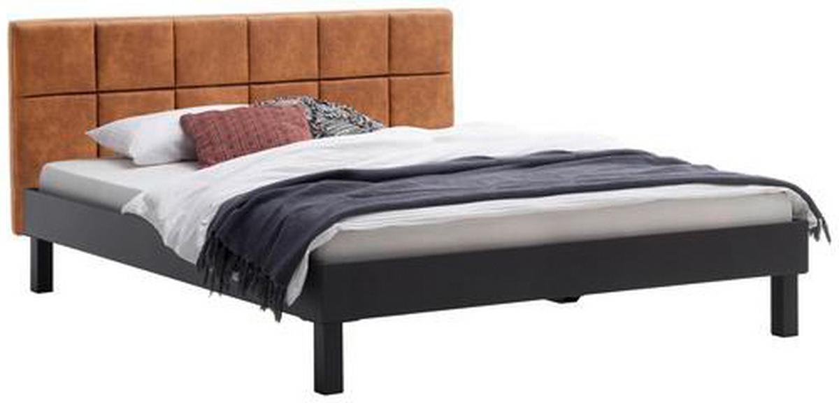 Metallbett ca. 160x200cm - Anthrazit/Kupferfarben, Konventionell, Textil/Metall (160/200cm) - Mömax