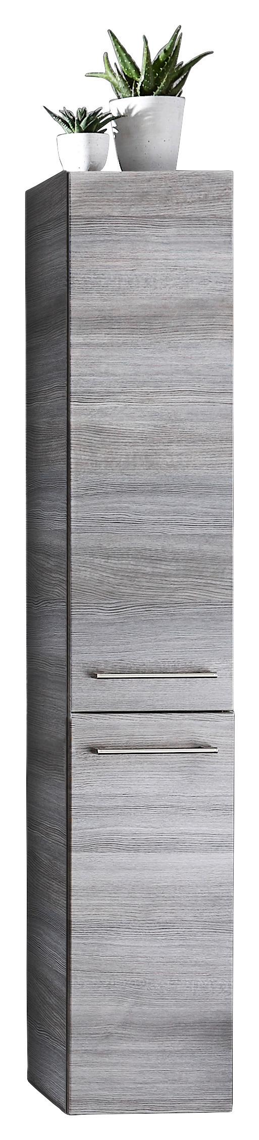 SZAFKA WYSOKA CASABLANCA - kolor stalowy/kolor grafitowy, Konventionell, materiał drewnopochodny/szkło (30/168/33cm) - Sadena