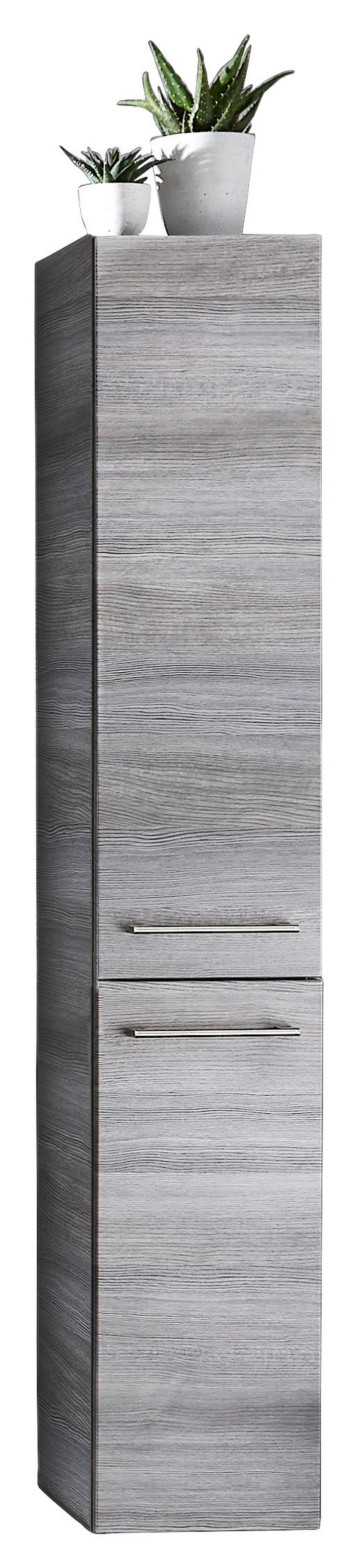 SZAFKA WYSOKA CASABLANCA - kolor stalowy/kolor grafitowy, Konventionell, materiał drewnopochodny/szkło (30/168/33cm) - Sadena