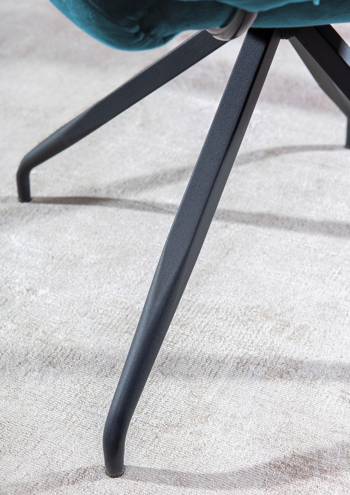 KRZESŁO Z PODŁOKIETNIKAMI ORSETTO - turkusowy/czarny, Design, metal/tkanina (68/88/66cm) - Landscape