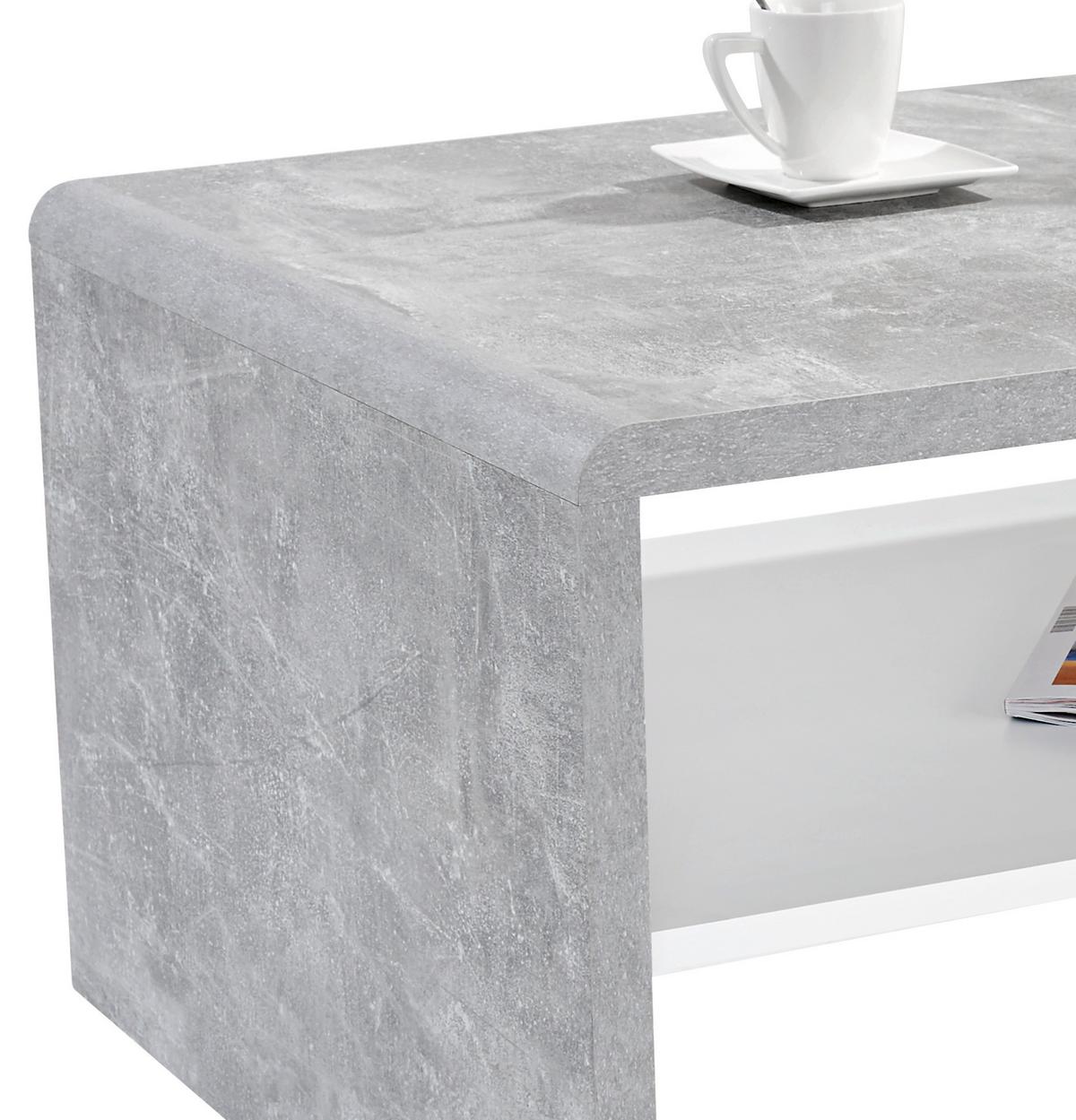 Klubska Mizica Cala Luna, Siva - siva/bela, Moderno, leseni material (100/40/59cm) - Mömax