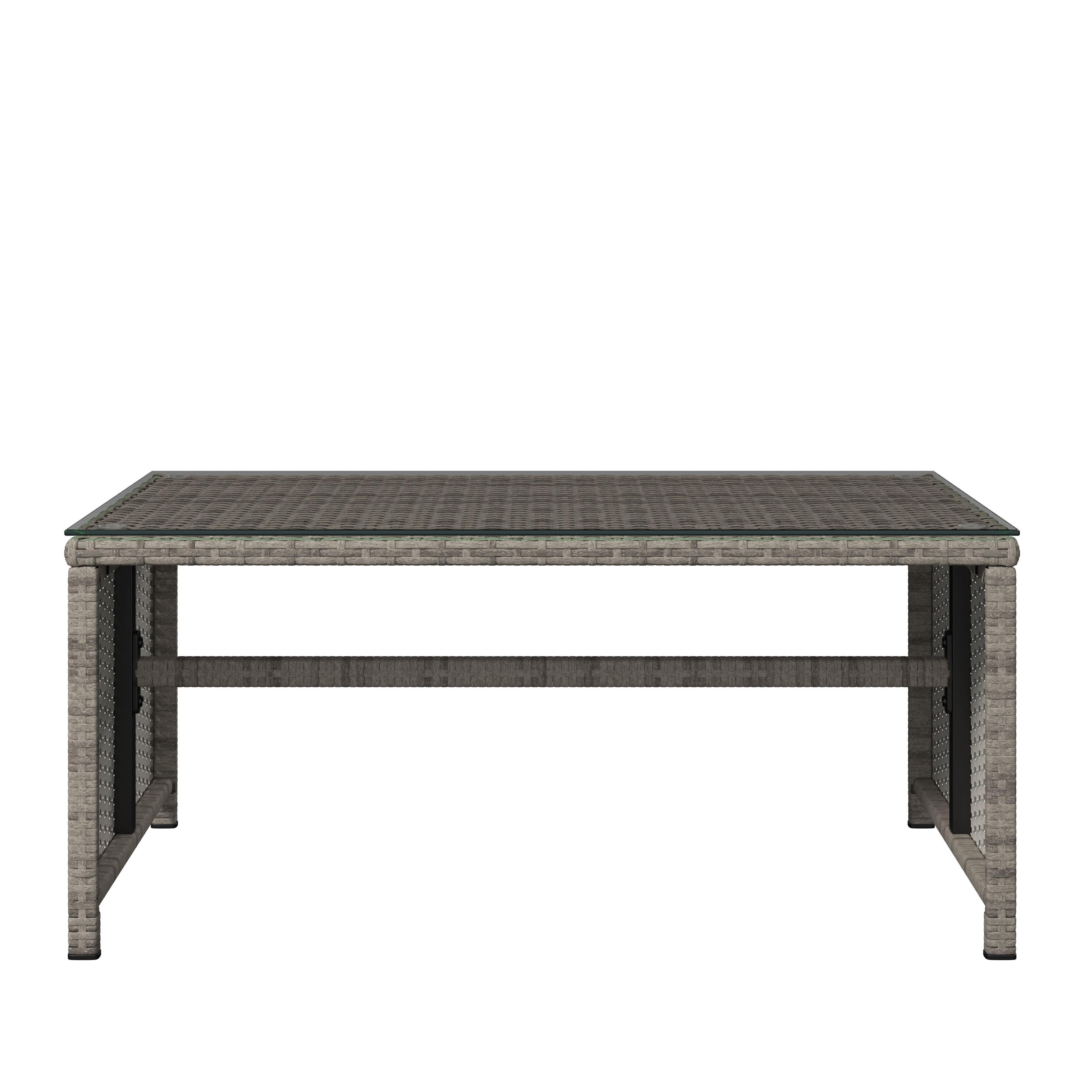 UTEMÖBLER SET MICHELLE 2 - klar/ljusgrå, Basics, metall/glas (62/107/76cm)