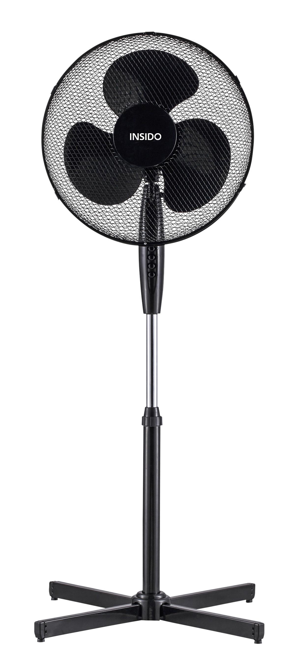 Standventilator Giesbert in Schwarz max. 45 Watt - Schwarz, Kunststoff/Metall (60/122cm) - Insido