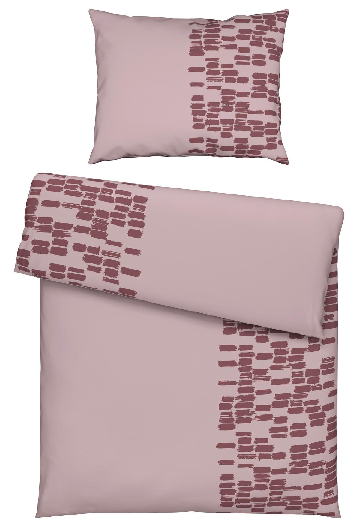 BETTWÄSCHESET BRUSH STROKES - Rosa, Textil (160/210cm) - Modern Living