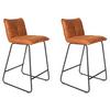 Barhocker-Set Jeremy 2er-Set ca. 44x87 cm Cognac - Cognac/Schwarz, KONVENTIONELL, Textil/Metall (44/87/50cm) - MID.YOU