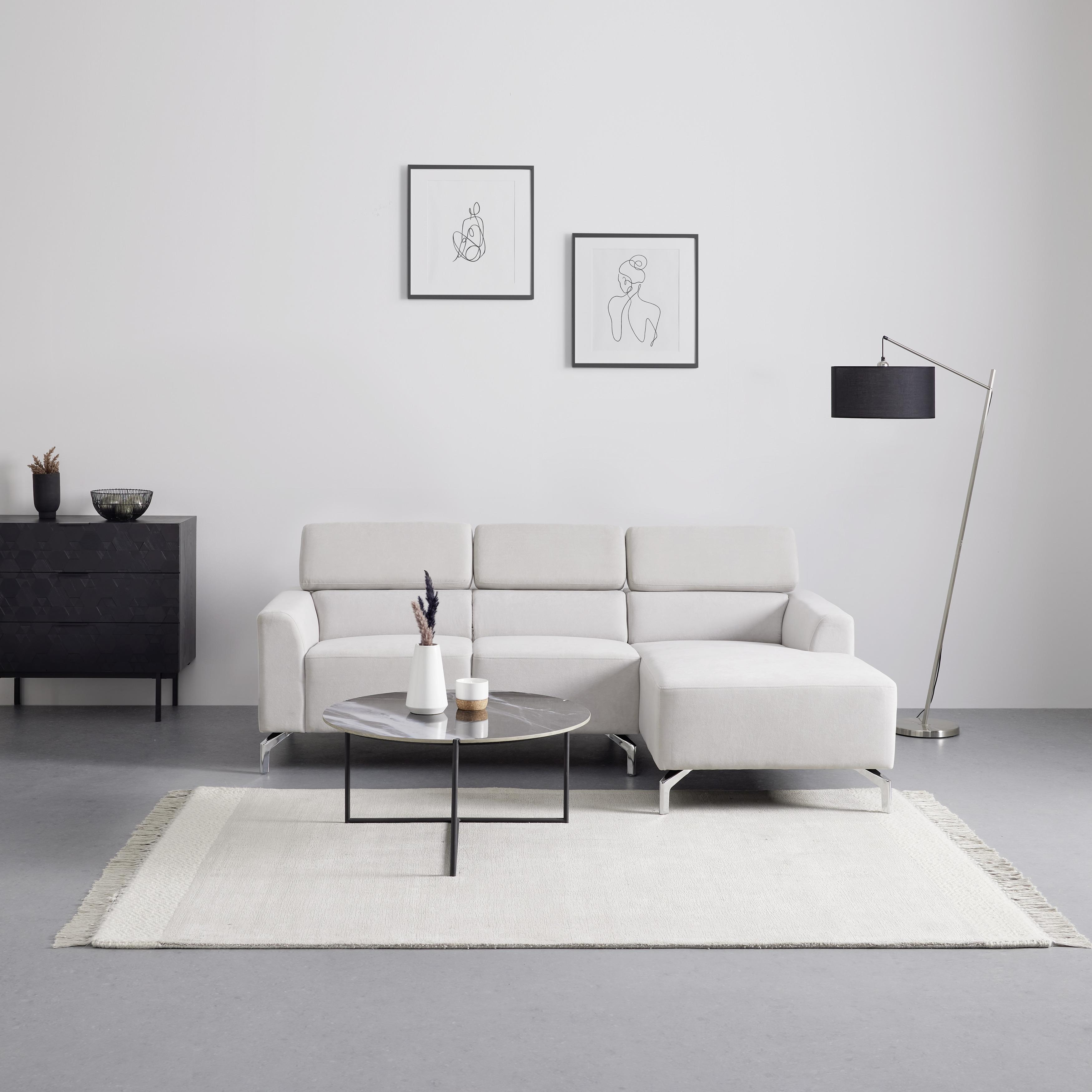 Sarokkanapé Filou - világosszürke, Modern, textil/fa (211/82/146cm) - Bessagi Home