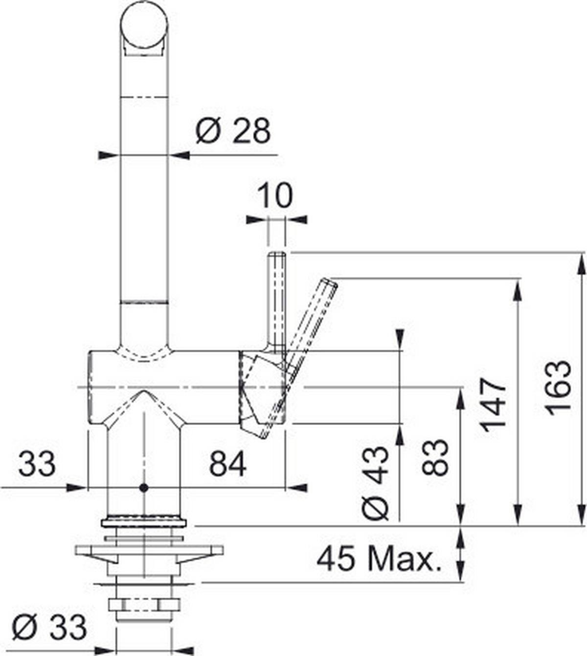 Spültischarmatur Grau - Grau, Trend (31,2cm) - Franke