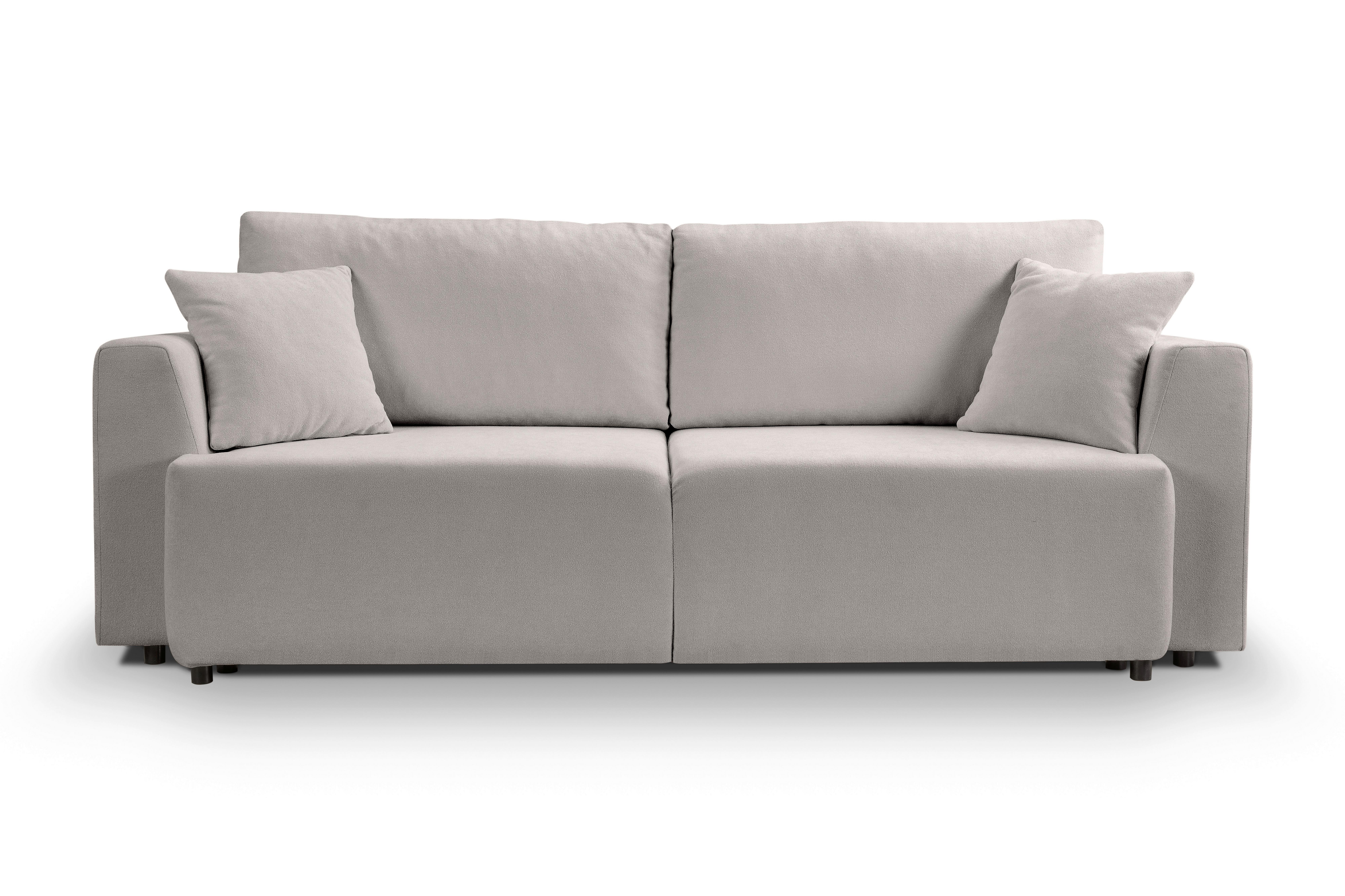 Schlafsofa Point Hellgrau - Hellgrau/Schwarz, Basics, Holz/Kunststoff (250/95/99cm) - MID.YOU
