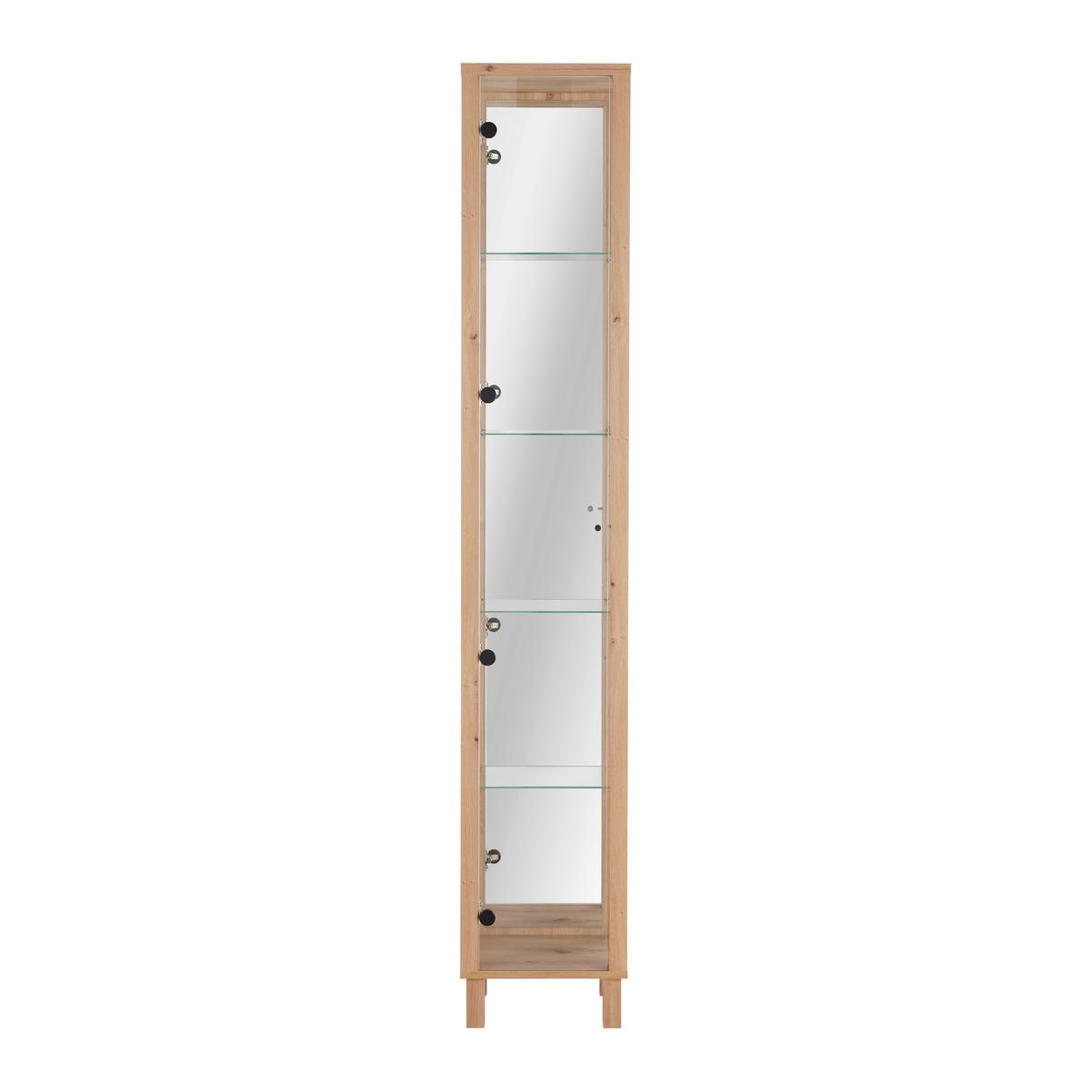 Vitrina Albi -Exklusiv- - črna/hrast artisan, Moderno, steklo/leseni material (33/189/33cm) - Mömax