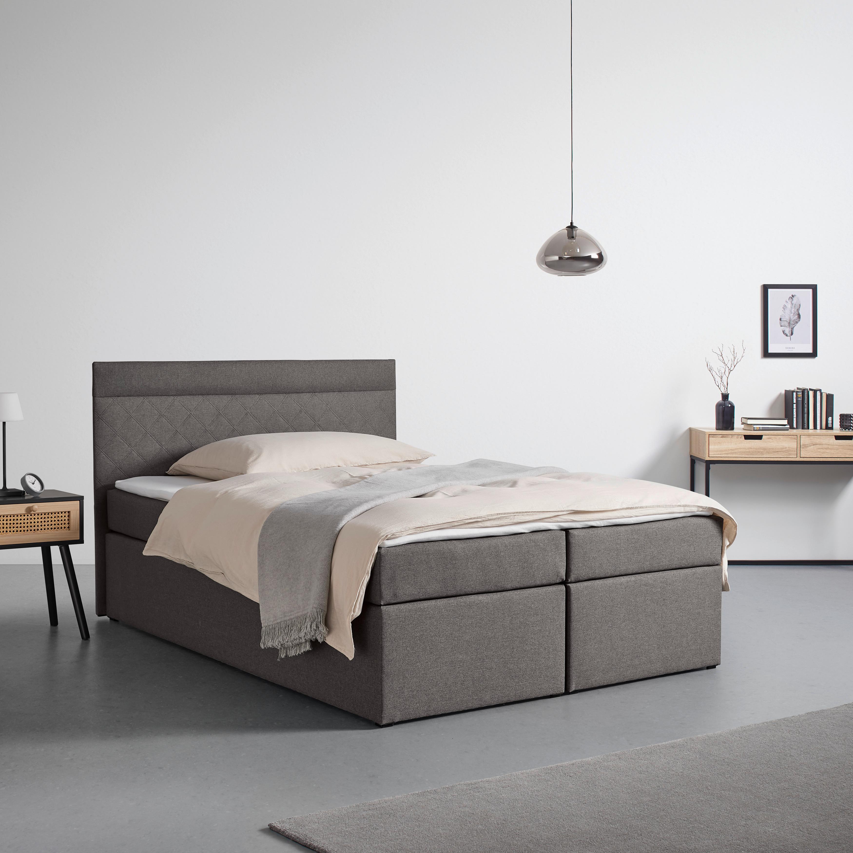BOXSÄNG ROSA - grå/svart, Modern, trämaterial/trä (140/200cm) - Bessagi Home