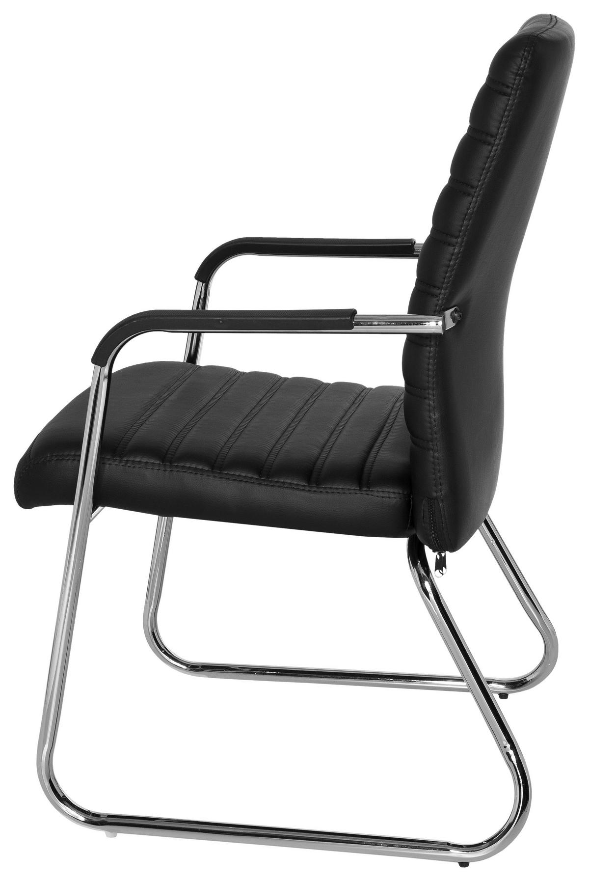 Konferenčni Stol Steel V, Črna - barve kroma/črna, Moderno, kovina/umetna masa (55/96/46cm) - MID.YOU