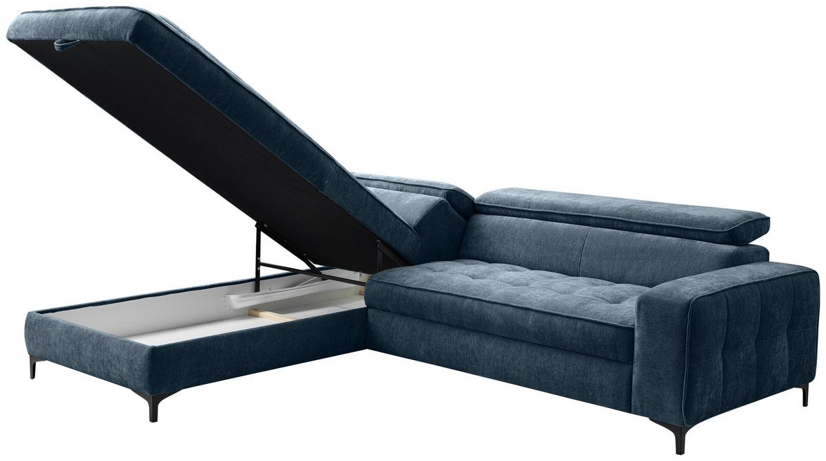 Kutna Garnitura Talia - plava/crna, Basics, tekstil/metal (203/70-90/251cm) - Modern Living