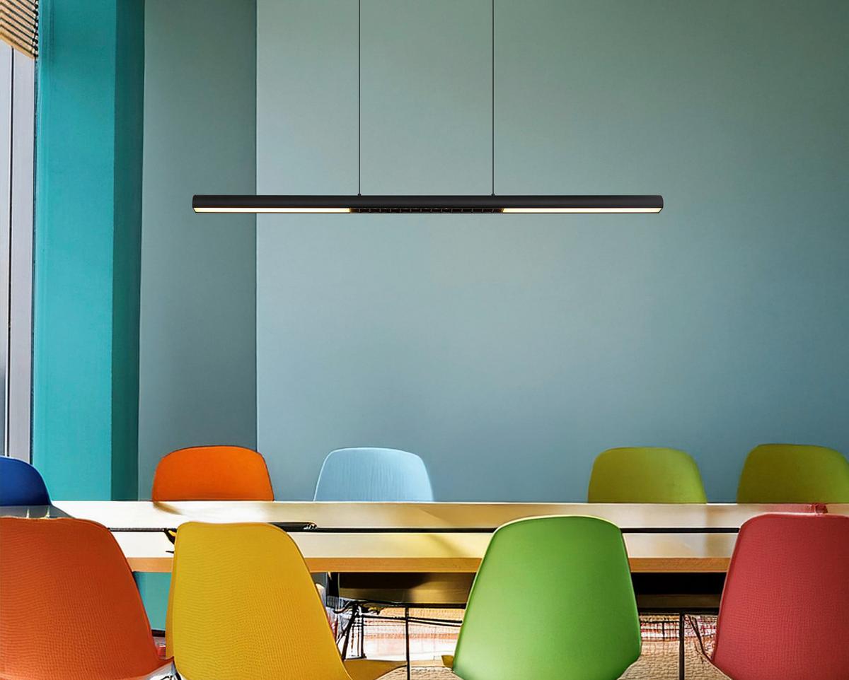 LED-HÄNGELEUCHTE 17018S  CODY - Opal/Schwarz, Design, Kunststoff/Metall (120/8/150cm) - Globo