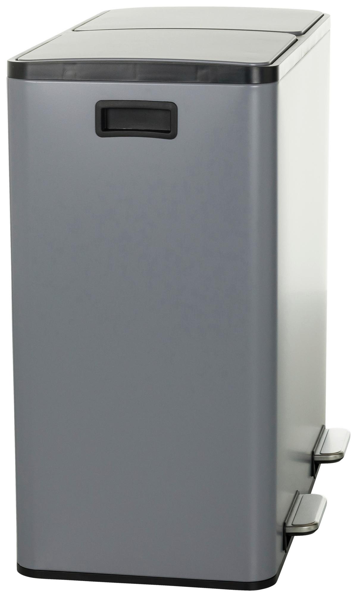 Abfallsammler Clean Grau ca. 58,5x62x32cm - Schwarz/Grau, MODERN, Kunststoff/Metall (58,5/62/32cm) - MID.YOU