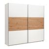 Schwebetürenschrank Saturn in Weiss/Eiche Artisan - Weiss/Silberfarben, Konventionell, Holzwerkstoff/Metall (218/210/59cm) - Mömax