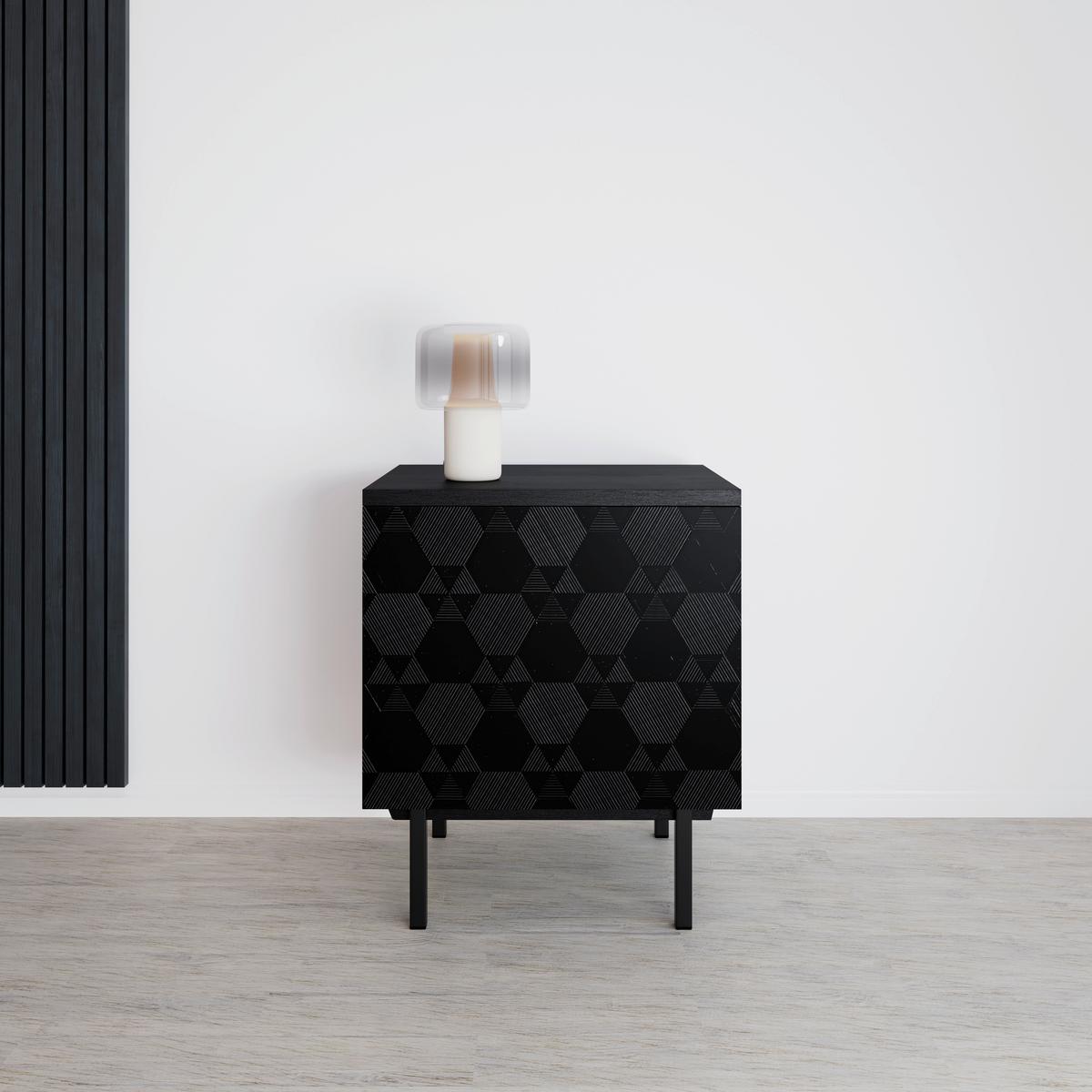 Kommode Roma ca. 85x80 cm MDF Schwarz - Schwarz, MODERN, Holz/Metall (85/80/40cm) - Bessagi Home