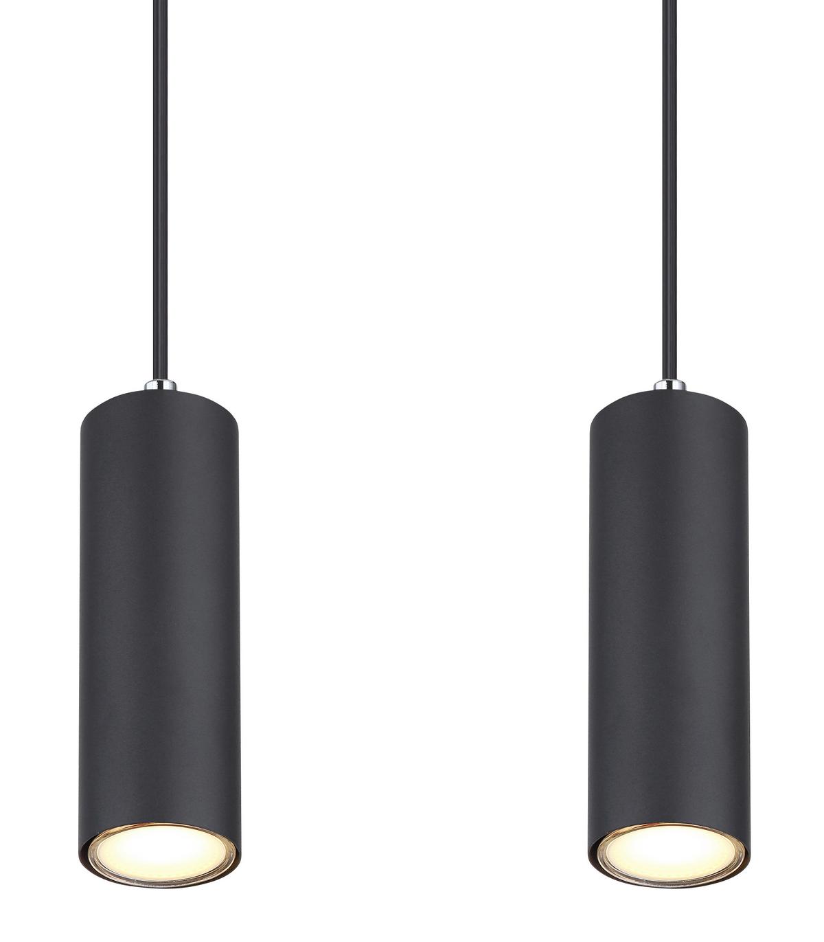 Hängeleuchte Robby max. 35 Watt - Schwarz, Design, Metall (65/6/120cm) - Globo
