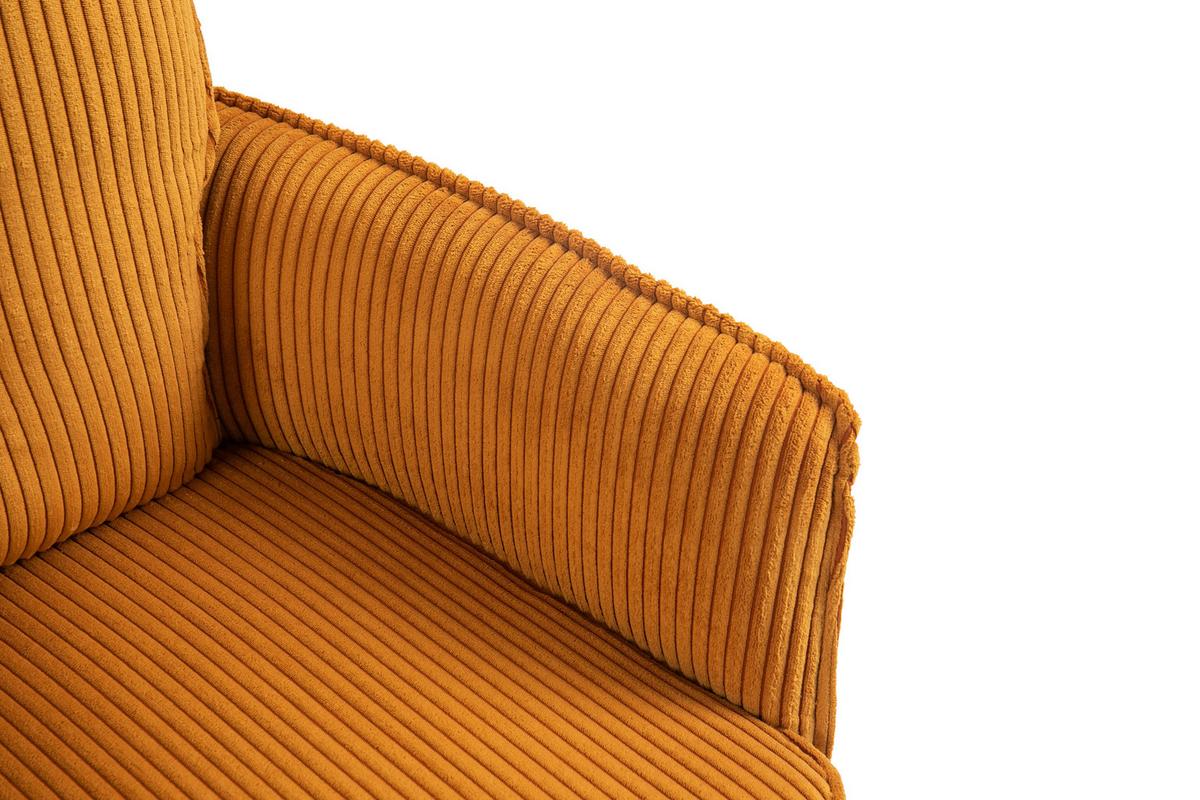 KRZESŁO Z PODŁOKIETNIKAMI ASHER - czarny/curry, Design, metal/tkanina (62/95/67cm) - Novel