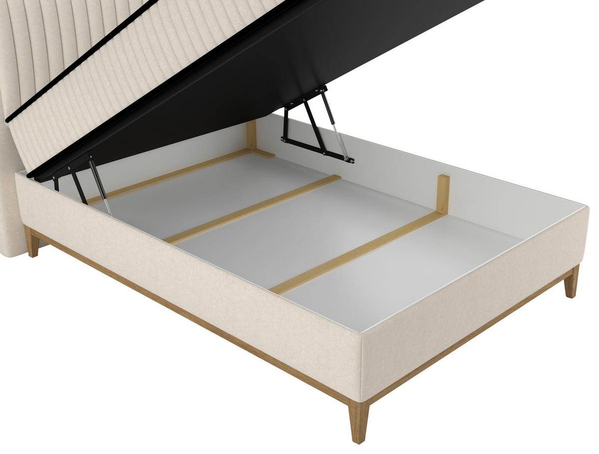 Bett Elena Creme ca. 120x200cm - Creme, KONVENTIONELL, Holz/Holzwerkstoff (120/200cm) - Sembella