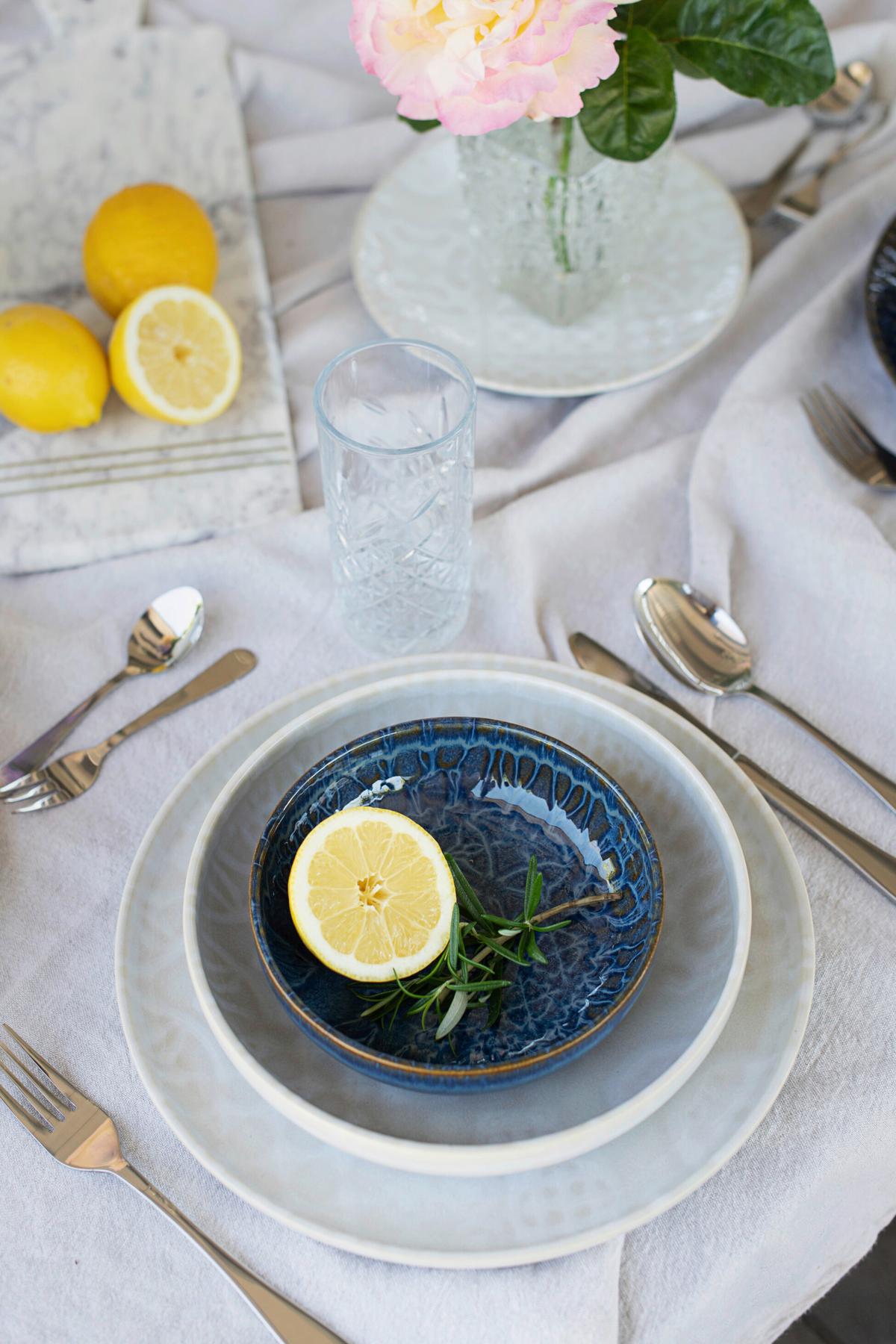 KOMBISERVICE TRAD. TILES BLAU - Dunkelblau, Basics, Keramik - Mäser