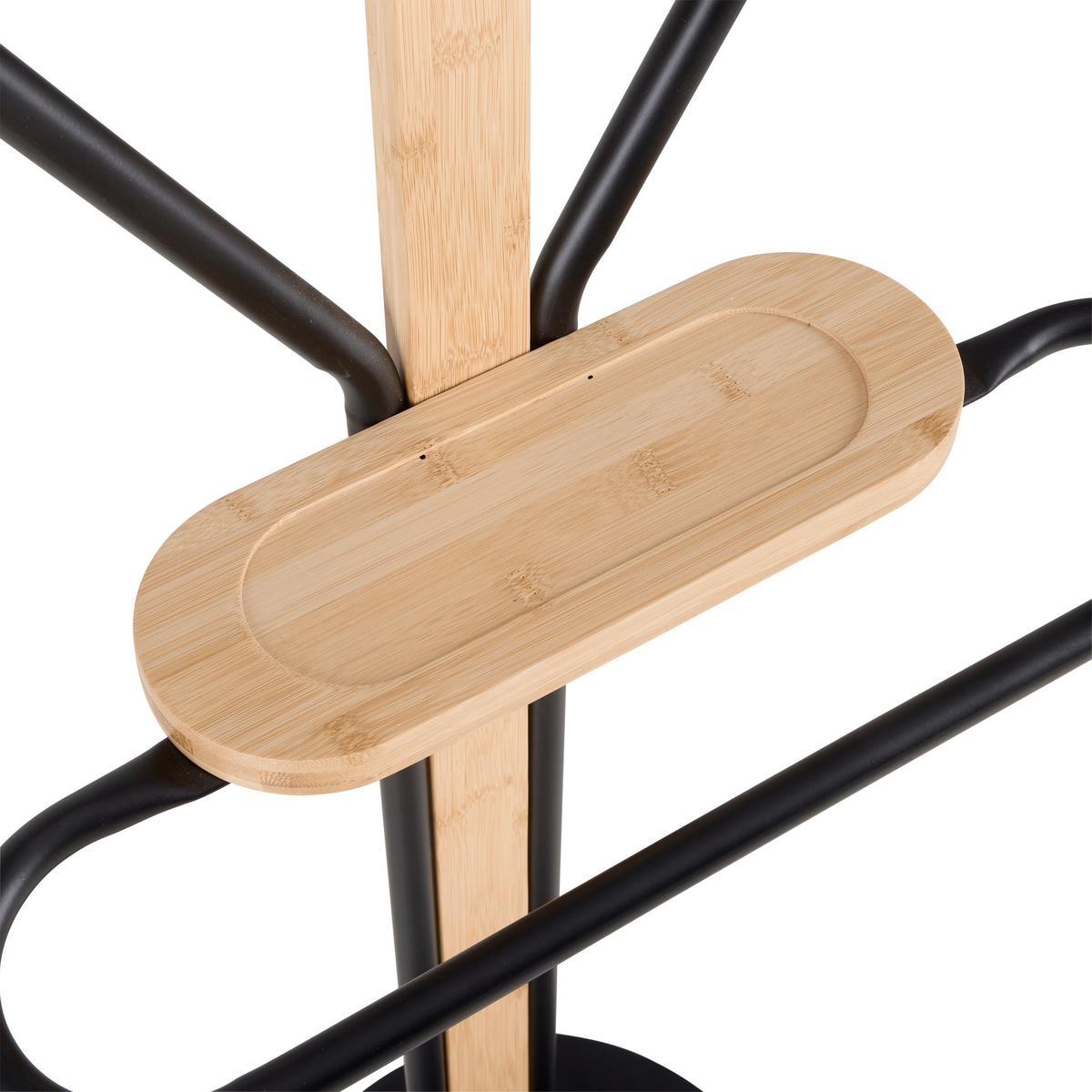 Herrendiener Micha II Naturfarben/Schwarz - Schwarz/Naturfarben, Modern, Holz/Metall (45/111/28.5 cmcm) - Mömax