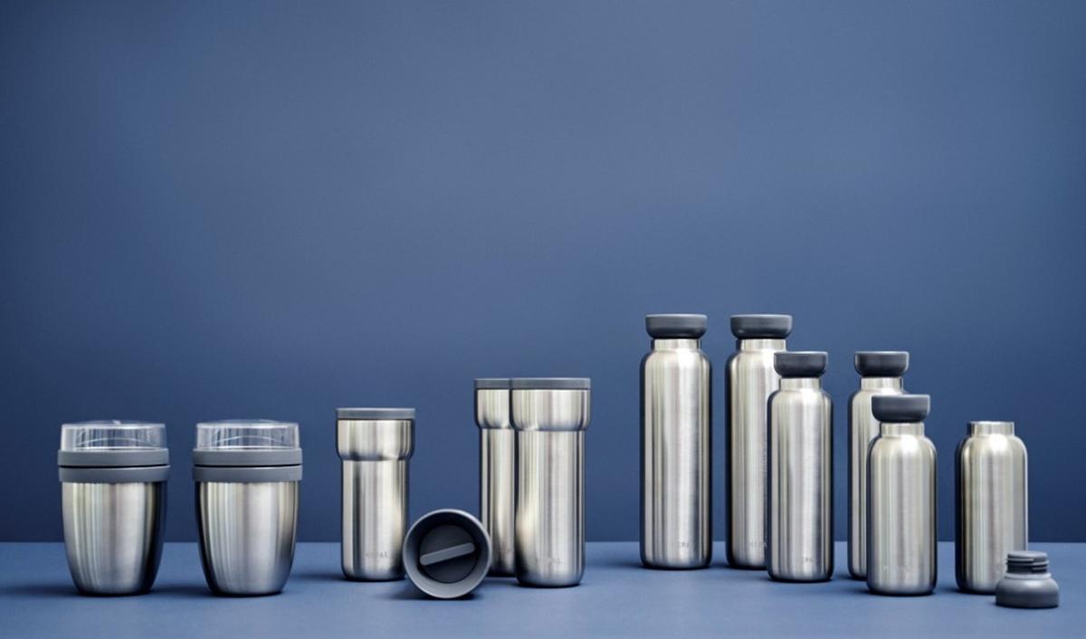 POJEMNIK TERMICZNY 107647040300 - kolor tytanowy, Basics, tworzywo sztuczne/metal (500ml) - Mepal