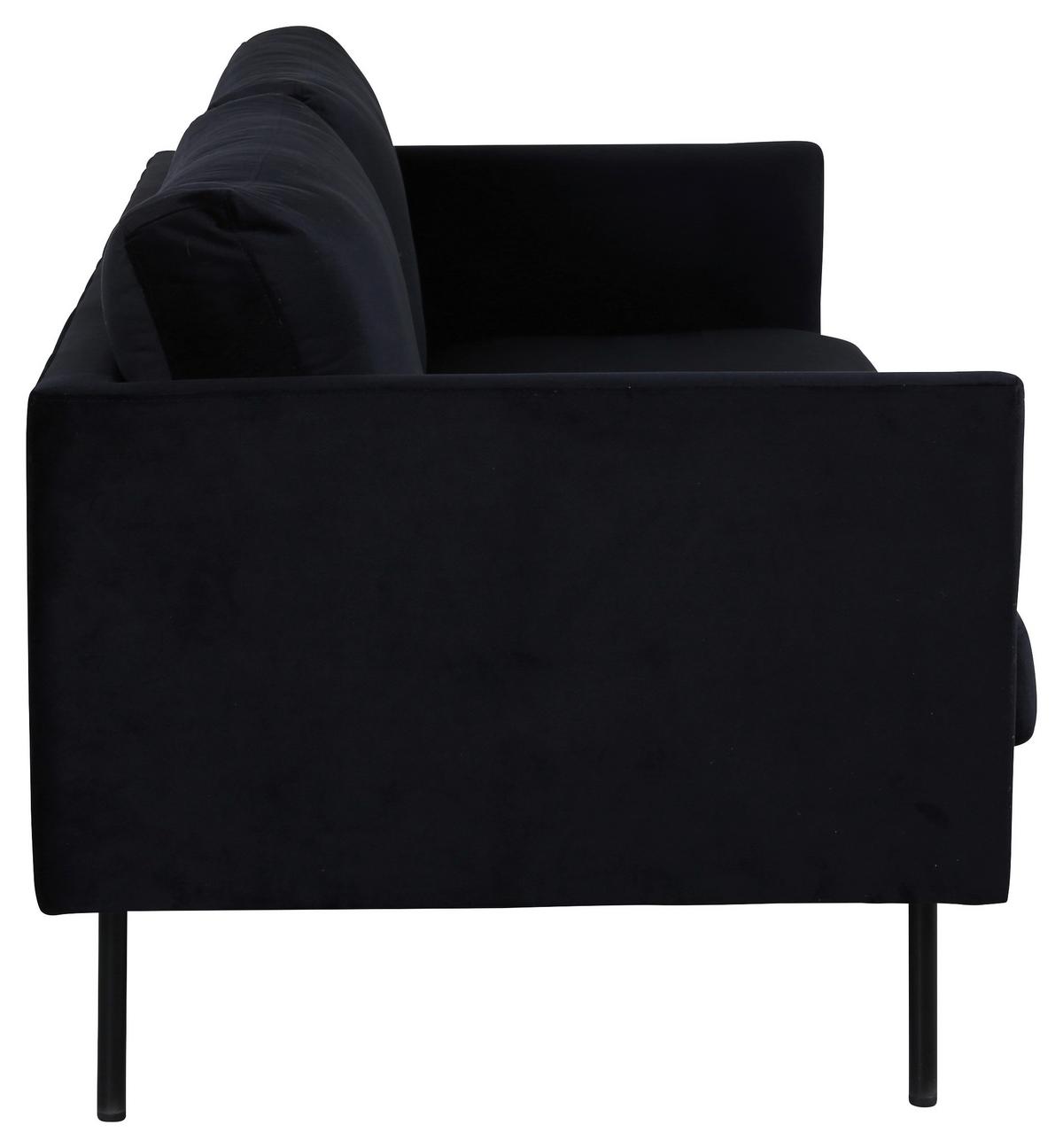 2-SITZER-SOFA ZOOM - Schwarz, Design, Textil/Metall (180/78/80cm) - Livetastic