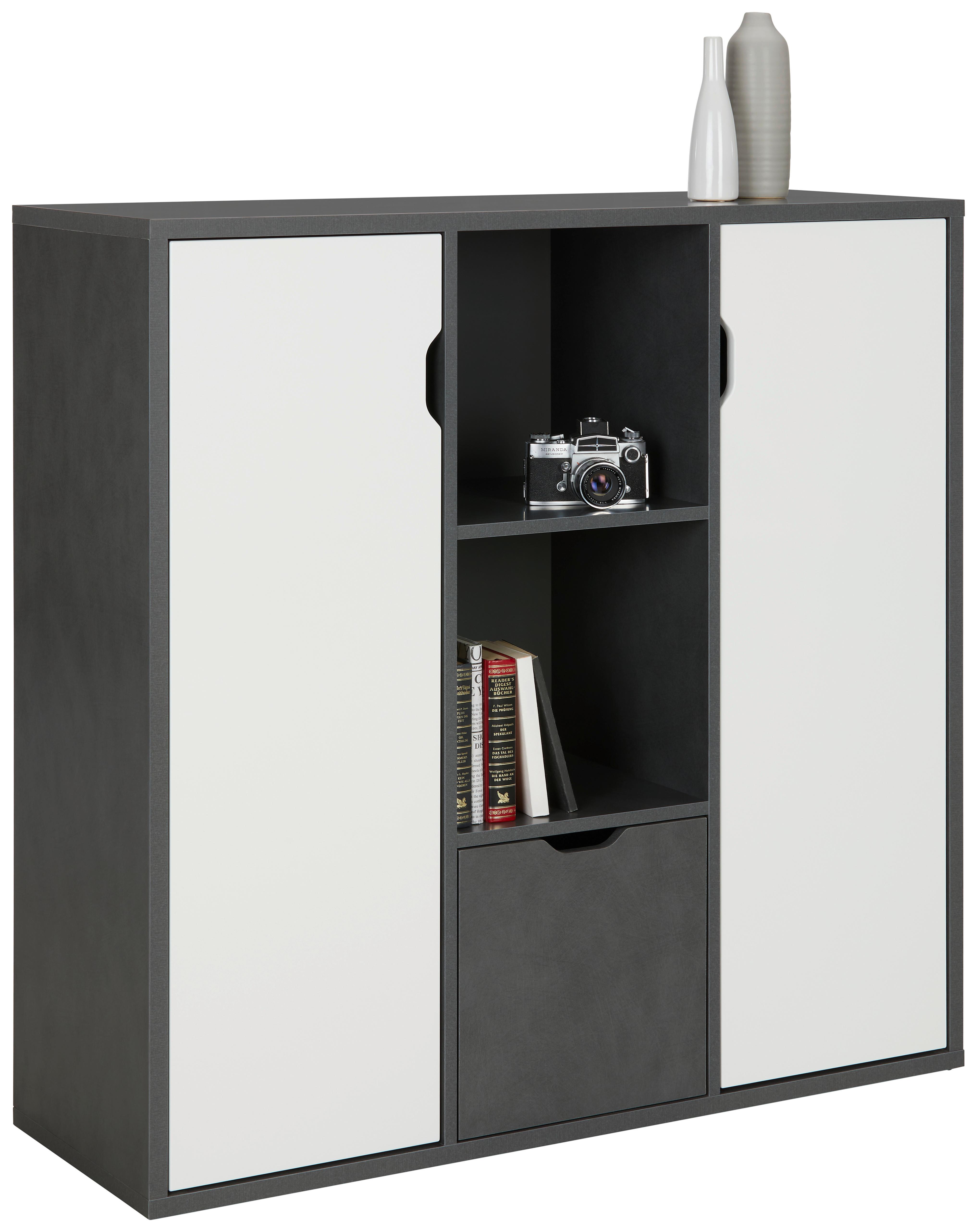 Regalkombination in Matera dunkel/Weiß HG - Modern, Holzwerkstoff/Kunststoff (110/110/37cm) - Mömax