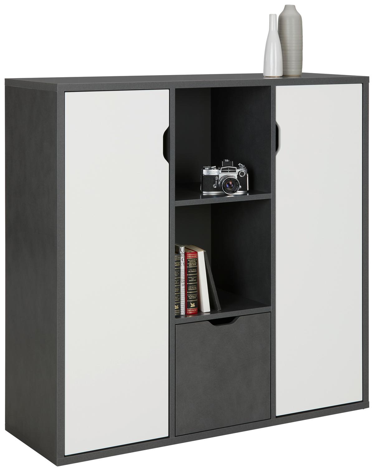 Regalkombination in Matera dunkel/Weiß HG - Modern, Holzwerkstoff/Kunststoff (110/110/37cm) - Mömax