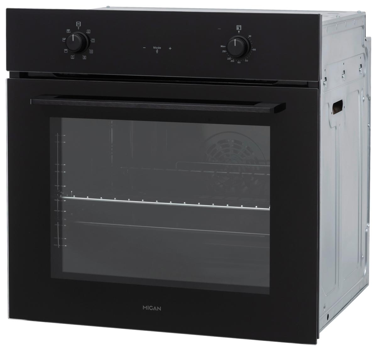 Einbaubackofen BOAHSD65 Schwarz - Schwarz, Basics, Glas/Metall (59,5/59,5/57cm) - Mican