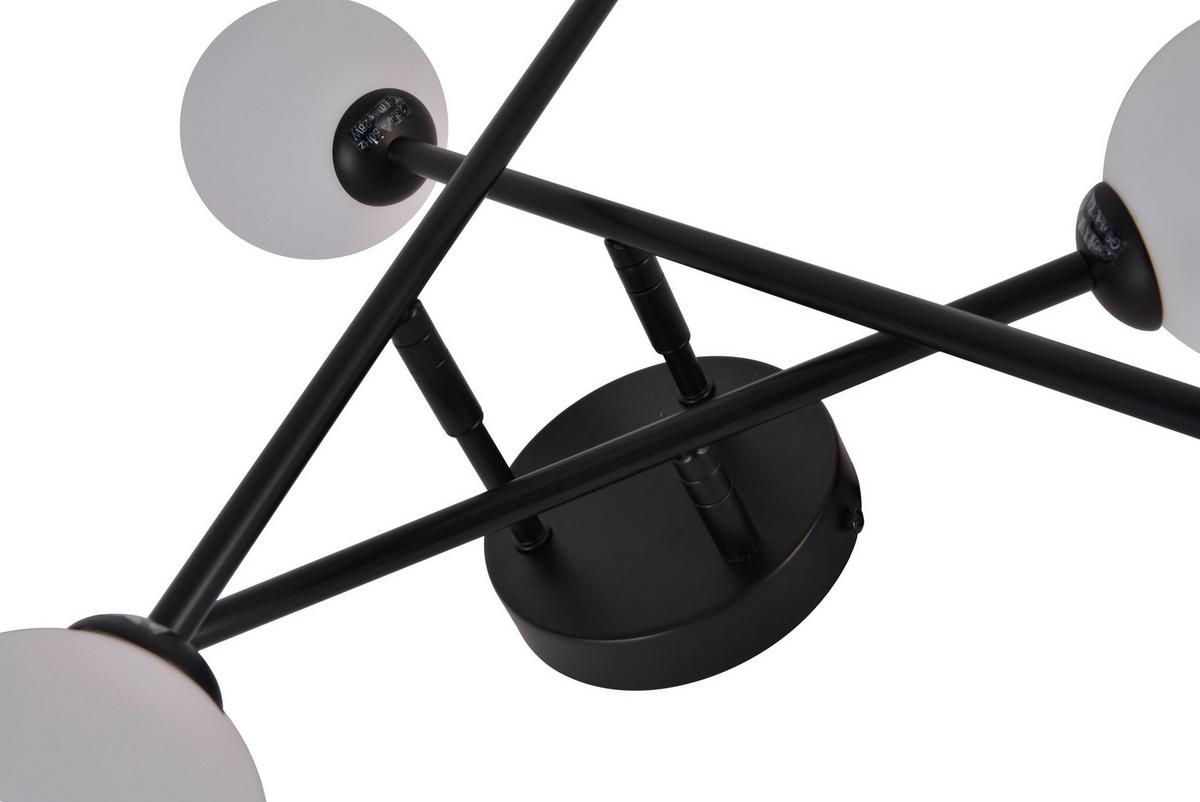 Deckenleuchte Lp-002/6 Bk Dorado 6 - Schwarz, Design, Metall (60/87/12cm)