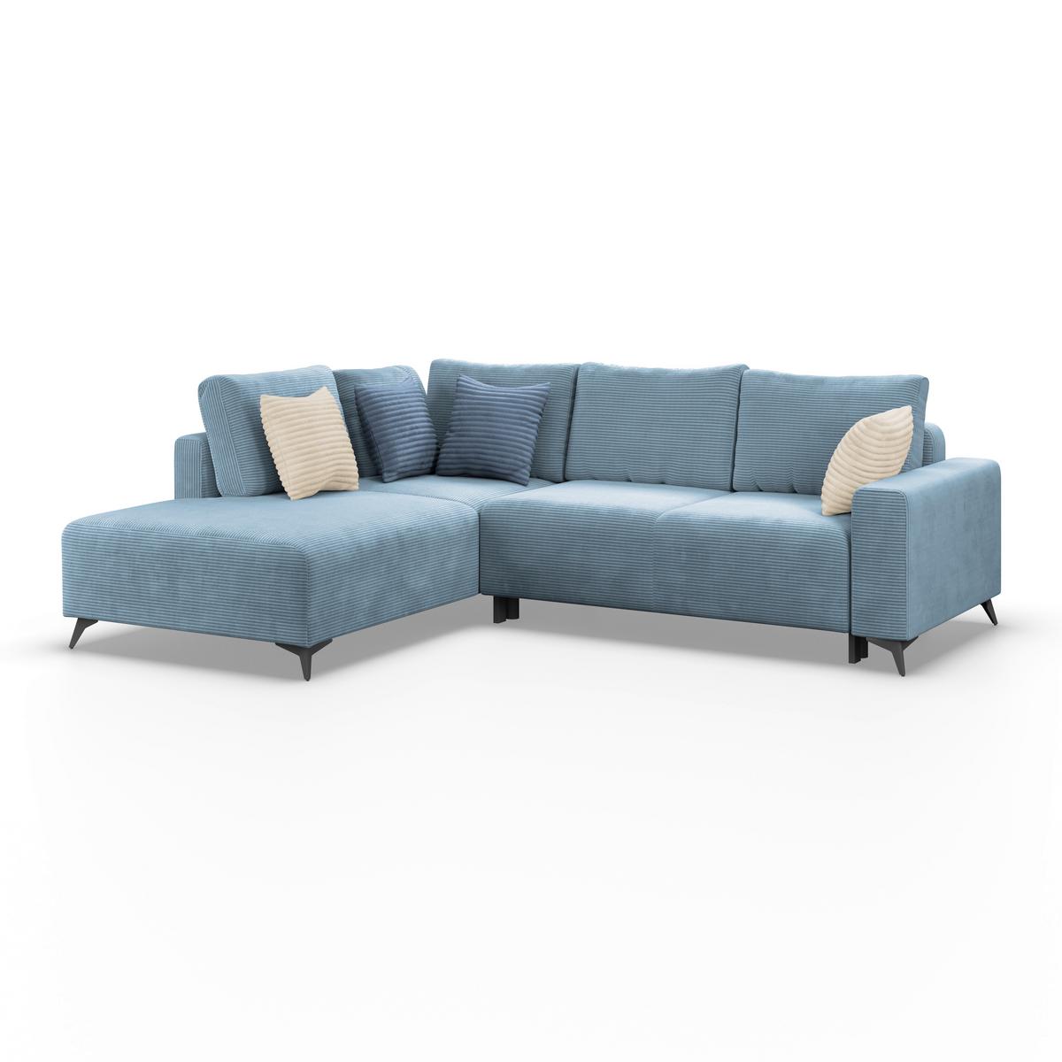 Kutna Garnitura Viktor - plava/crna, Moderno, tekstil/metal (212/270cm)