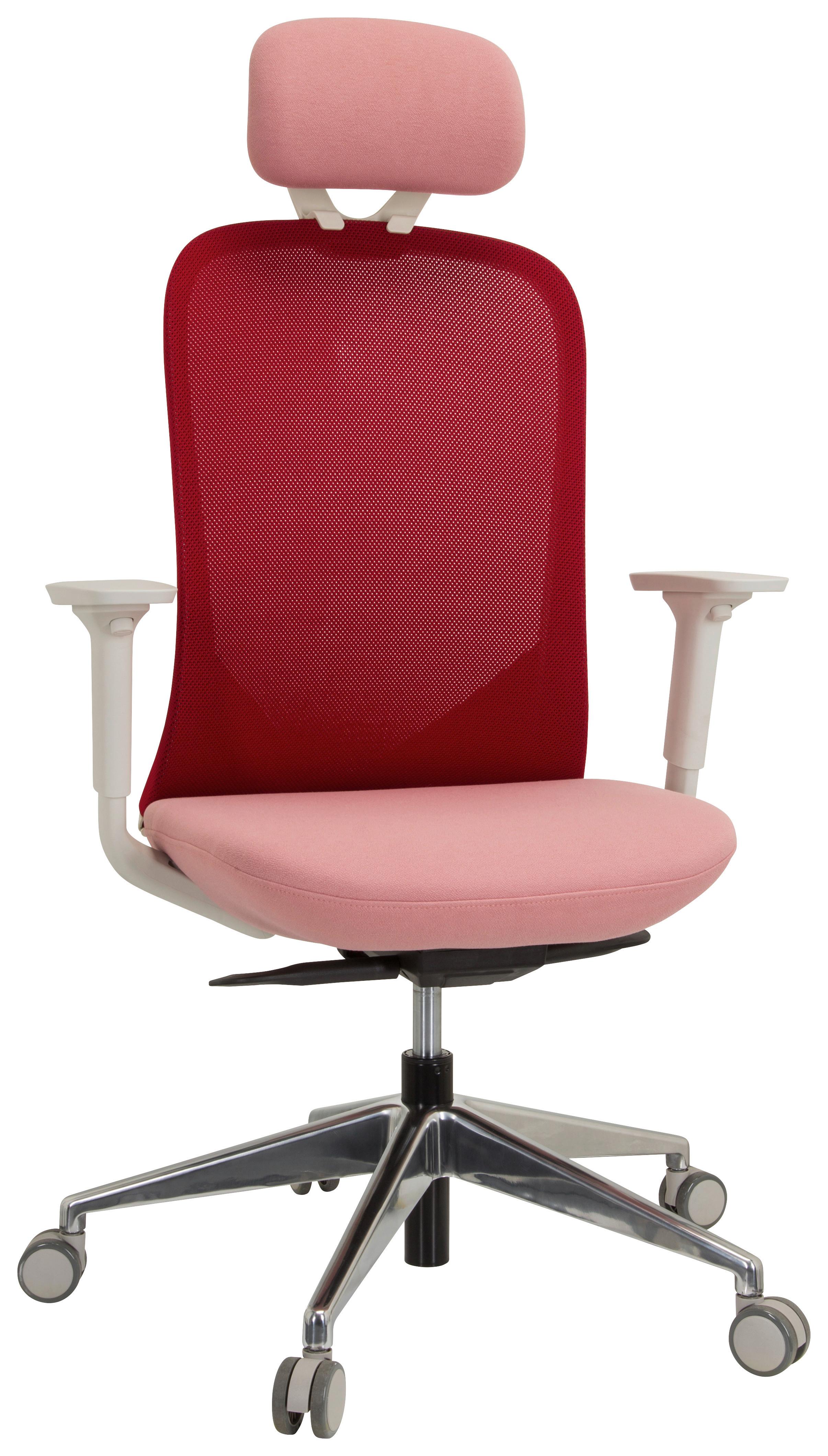 Pisarniški Stol Aveza Pro, Roza - roza/bela, Moderno, kovina/umetna masa (68/130/60cm) - MID.YOU