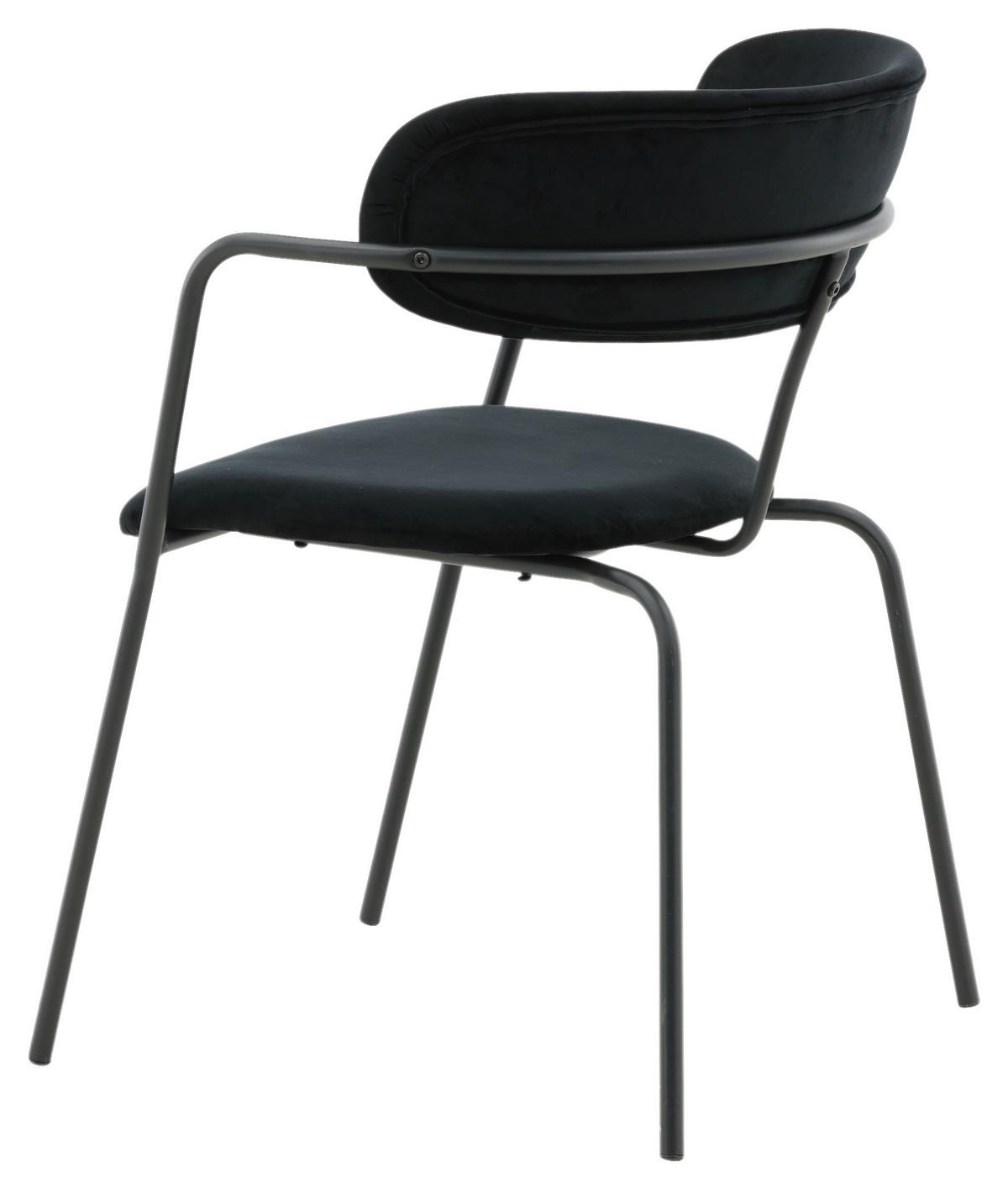Stuhl-Set Arrow 2er-Set ca. 58x79 cm Samt Schwarz - Schwarz, Design, Textil/Metall (58/79/61cm) - Livetastic