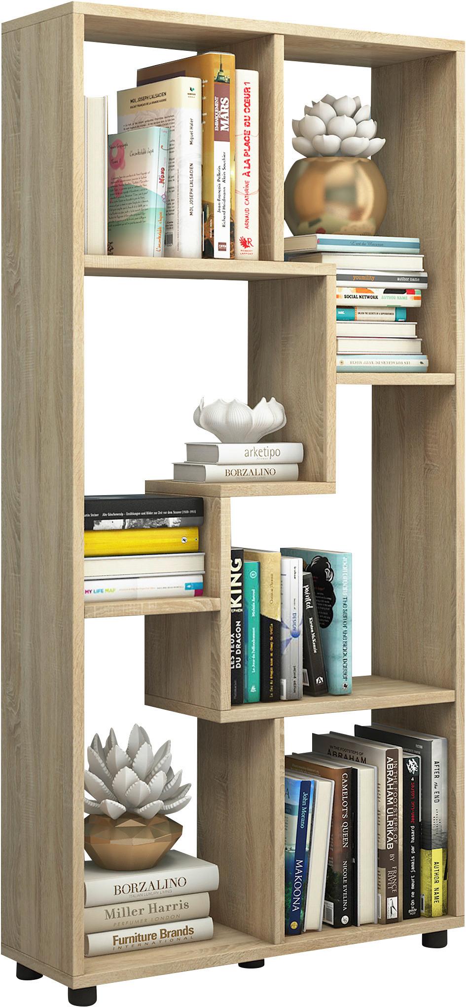 Regal Blina, Hrast - črna/hrast sonoma, Basics, umetna masa/leseni material (60/119/20cm) - MID.YOU